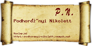 Podhorányi Nikolett névjegykártya