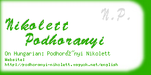 nikolett podhoranyi business card